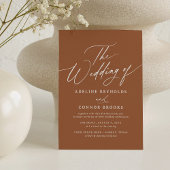 Boho Burnt Orange Calligrafy Wedding of of the of Einladung