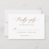 Boho Burnt Orange Calligrafy Wedding RSVP Karte (Vorderseite)