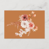 Boho Burnt Orange Fall Blumenrostdetails Begleitkarte (Rückseite)