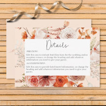Boho Burnt Orange Fall Blumenzettel Details