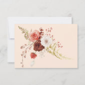 Boho Burnt Orange Fall Floral Arch Monogramm Peach Save The Date (Rückseite)