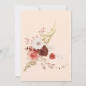 Boho Burnt Orange Fall Floral Arch Peach Einladung (Rückseite)