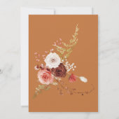 Boho Burnt Orange Fall Floral Arch Rust Einladung (Rückseite)