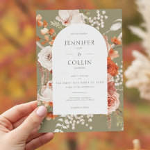 Boho Burnt Orange Fall Floral Arch Sage