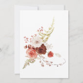 Boho Burnt Orange Fall Floral Arch White Einladung (Rückseite)