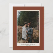 BOHO Burnt Orange Fall Floral Pampas Grass Elegant Einladung (Rückseite)