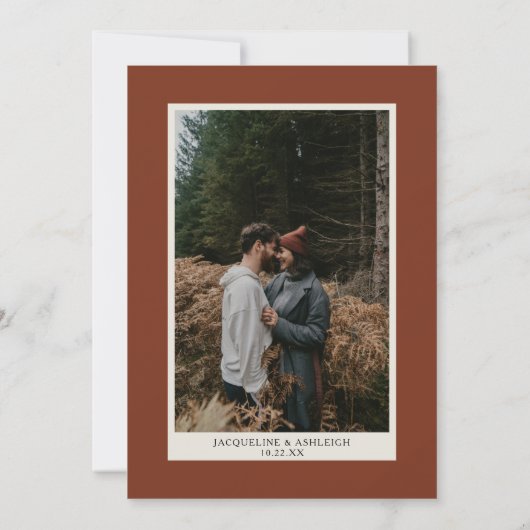 BOHO Burnt Orange Fall Floral Pampas Grass Elegant Einladung (Rückseite)