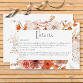 Boho Burnt Orange Fall Florale Details Begleitkarte