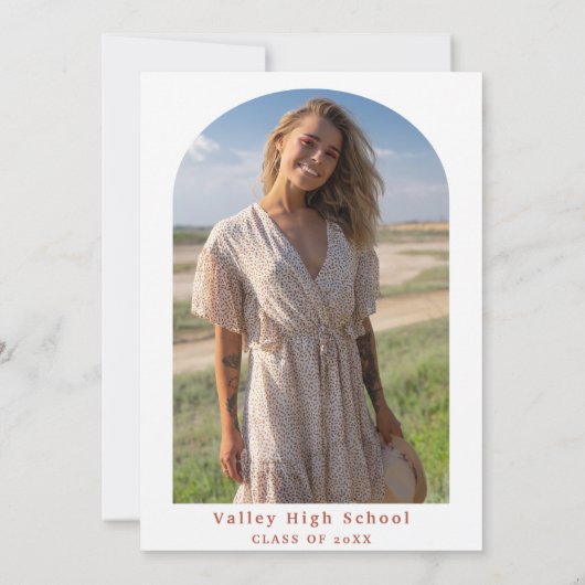 Boho Burnt Orange Floral Arch Abschluss Einladung (Rückseite)