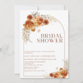 Boho Burnt Orange Floral Arch Brautparty Einladung (Vorderseite)