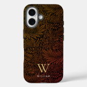 Boho Burnt Orange Floral Gold Monogramm Name Case-Mate iPhone Hülle (Rückseite)