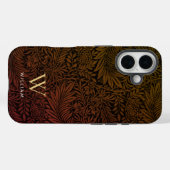 Boho Burnt Orange Floral Gold Monogramm Name Case-Mate iPhone Hülle (Rückseite (Horizontal))
