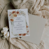Boho Burnt Orange Floral mit RahmenWedding Einladung