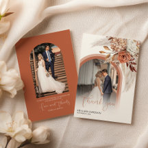 Boho Burnt Orange Floral & Pampas Foto Vielen Dank