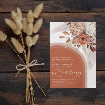 Boho Burnt Orange Floral & Pampas Grass Wedding