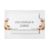 Boho Burnt Orange Floral Wedding Einladungsbanderole (Vorderseite Beispiel)