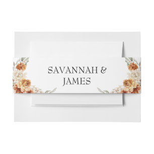 Boho Burnt Orange Floral Wedding Einladungsbanderole
