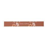 Boho Burnt Orange Floral Wreath Einladungsbanderole (Flach)