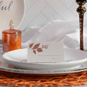 Boho Burnt Orange Foliage Wedding Platzkarte