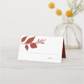 Boho Burnt Orange Foliage Wedding Platzkarte (Vorderseite)