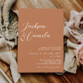 Boho Burnt Orange Foto Wedding Einladung