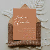 Boho Burnt Orange Foto Wedding Einladung