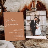 Boho Burnt Orange Foto Wedding Einladung
