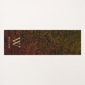 Boho Burnt Orange Gold Monogram Name Yogamatte (Rückseite (Horizontal))
