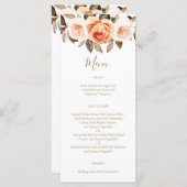 Boho Burnt Orange Hochzeit im Herbst Menu Menükarte (Vorne/Hinten)