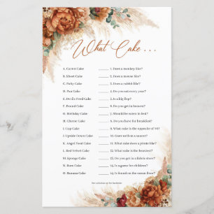 Boho Burnt orange Kupferflorpampen Was Cake