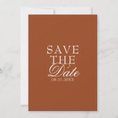 Boho Burnt Orange Rust Floral Botanical Wedding Save The Date (Vorderseite)