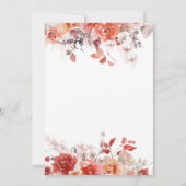 Boho Burnt Orange Rust Red Floral Pampas Wedding Einladung (Rückseite)