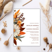 Boho Burnt Orange Sage Floral Hochzeit im Herbst Einladung