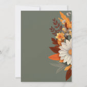 Boho Burnt Orange Sage Floral Hochzeit im Herbst Einladung (Rückseite)