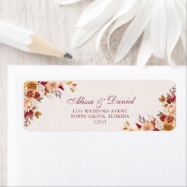 Boho Burnt Orange Terracotta Floral Address