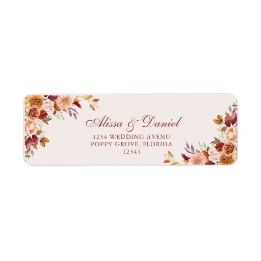 Boho Burnt Orange Terracotta Floral Address (Vorne)