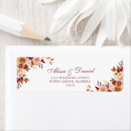 Boho Burnt Orange Terracotta Floral Address
