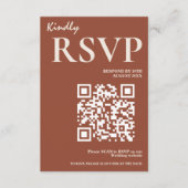 Boho Burnt Orange Terracotta Rustic Wedding RSVP Begleitkarte (Vorderseite)