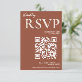 Boho Burnt Orange Terracotta Rustic Wedding RSVP Begleitkarte (Stehend Vorderseite)