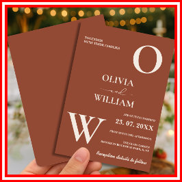 Boho Burnt Orange Terracotta Rustikale Hochzeit Einladung