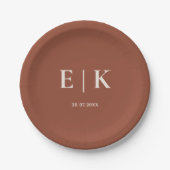 Boho Burnt Orange Terracotta Rustikale Hochzeit Pappteller (Vorderseite)