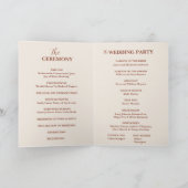 Boho Burnt Orange Terracotta Rustikale Hochzeit Programm (Innenseite)