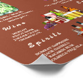 Boho Burnt Orange Terracotta Wedding Bar Menu Poster (Ecke)