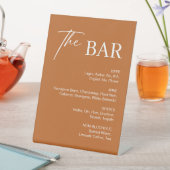Boho Burnt Orange Wedding Bar Sockelschild (In Situ)