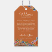 Boho Burnt Orange Wedding Begrüßungsbeutel Geschenkanhänger (Vorderseite)