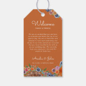 Boho Burnt Orange Wedding Begrüßungsbeutel Geschenkanhänger (Rückseite)