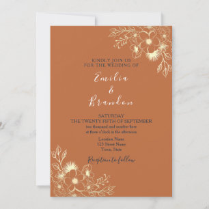 Boho Burnt Orange Wedding Einladung