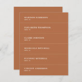 Boho Burnt Orange Wedding Place Name Card Einladung (Vorne/Hinten)