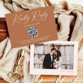 Boho Burnt Orange Wedding RSVP QR Code Begleitkarte