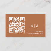 Boho Burnt Orange Wedding Website Qr Code Begleitkarte (Rückseite)